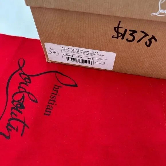 Men’s Christian Louboutin Lou Pik Pik Orlato flat high top sneakers size 44.5 - Picture 8 of 13